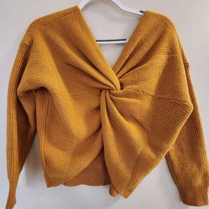 Amour Vert Wool Twisted Sweater Mustard Yellow Size Small